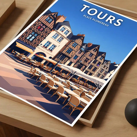 Affiche - Tours - Place Plumereau