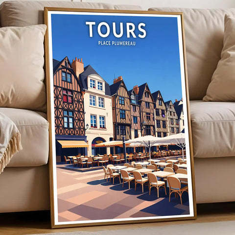 Affiche - Tours - Place Plumereau