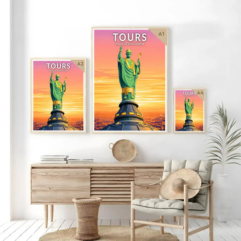 Affiche - Tours - Statue de Saint-Martin