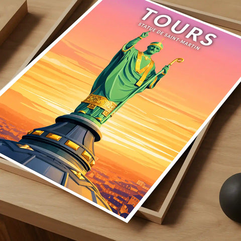 Affiche - Tours - Statue de Saint-Martin