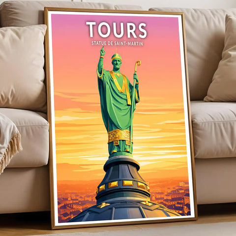 Affiche - Tours - Statue de Saint-Martin