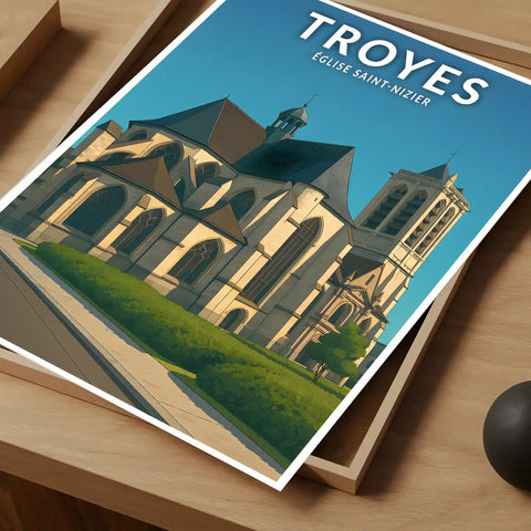 Affiche - Troyes - Église Saint-Nizier