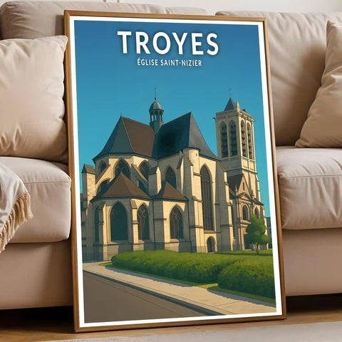 Affiche - Troyes - Église Saint-Nizier