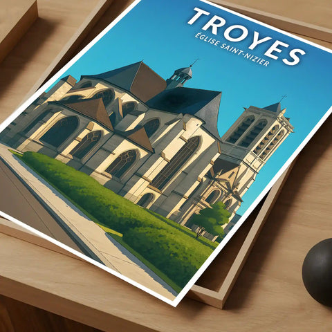 Affiche - Troyes - Église Saint-Nizier