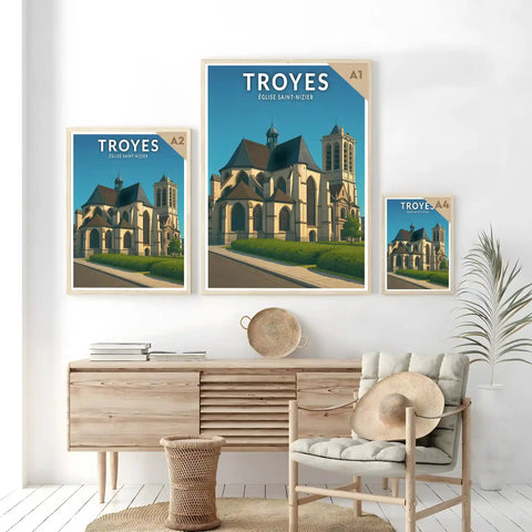 Affiche - Troyes - Église Saint-Nizier