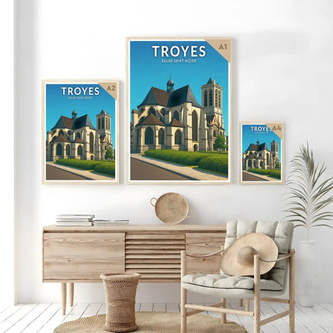 Affiche - Troyes - Église Saint-Nizier