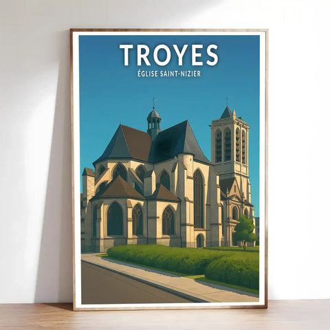 Affiche - Troyes - Église Saint-Nizier