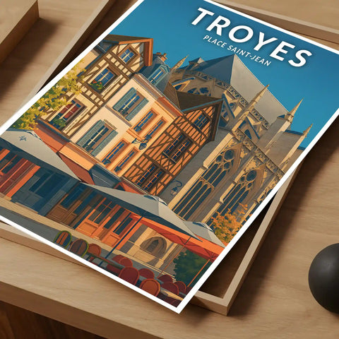 Affiche - Troyes - Place Saint-Jean