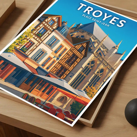 Affiche - Troyes - Place Saint-Jean