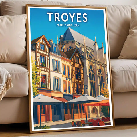 Affiche - Troyes - Place Saint-Jean