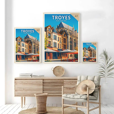 Affiche - Troyes - Place Saint-Jean