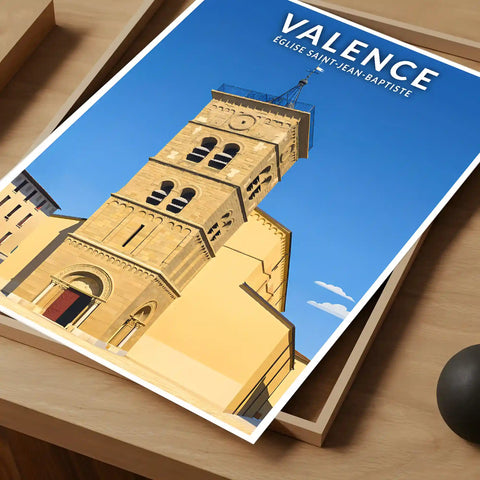 Affiche - Valence - Église Saint-Jean-Baptiste
