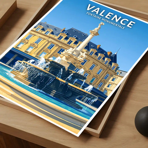 Affiche - Valence - Fontaine Monumentale