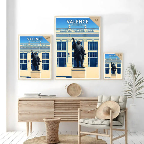 Affiche - Valence - Statue de Bancel
