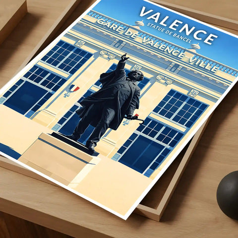 Affiche - Valence - Statue de Bancel