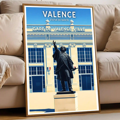 Affiche - Valence - Statue de Bancel