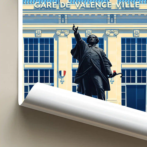 Affiche - Valence - Statue de Bancel