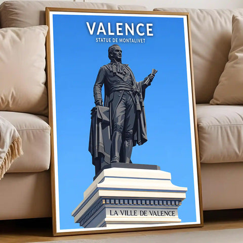 Affiche - Valence - Statue de Montalivet