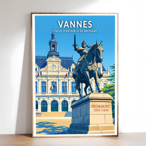 Affiche - Vannes - Statue d'Arthur III de Bretagne