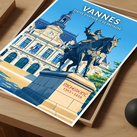 Affiche - Vannes - Statue d'Arthur III de Bretagne