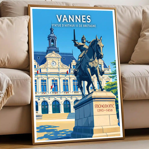 Affiche - Vannes - Statue d'Arthur III de Bretagne