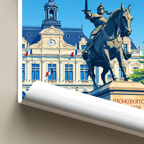 Affiche - Vannes - Statue d'Arthur III de Bretagne