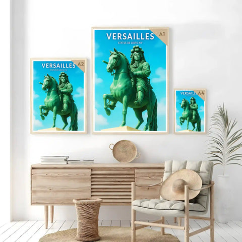 Affiche - Versailles - Statue de Louis XIV