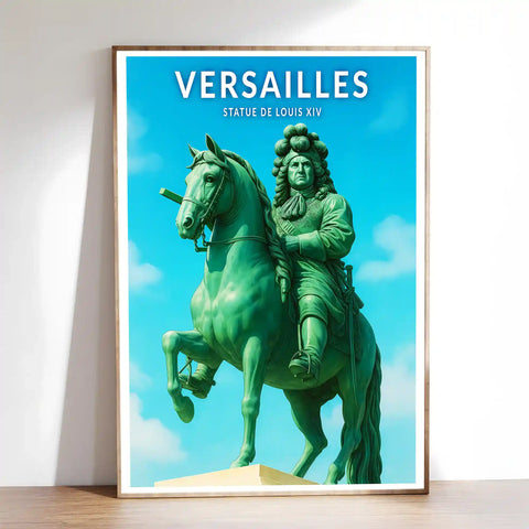 Affiche - Versailles - Statue de Louis XIV