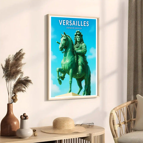 Affiche - Versailles - Statue de Louis XIV