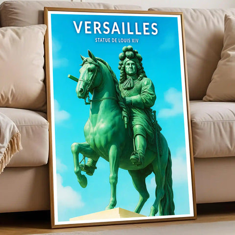 Affiche - Versailles - Statue de Louis XIV