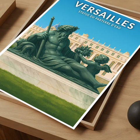 Affiche - Versailles - Statue du Parterre d'Eau
