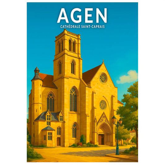 Affiche - Agen - Cathédrale Saint-Caprais