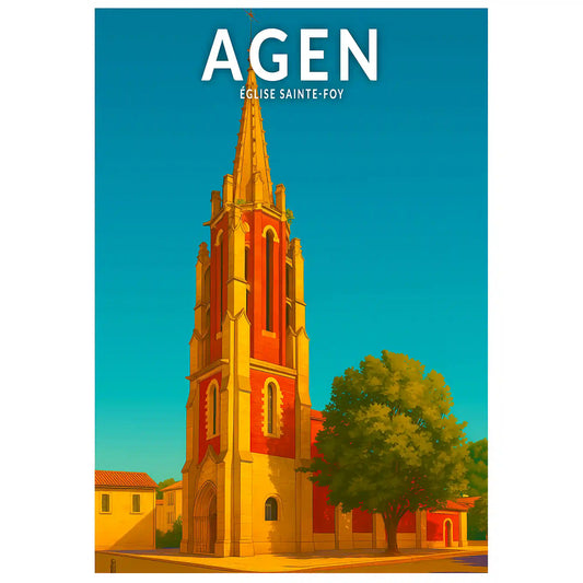 Affiche - Agen - Église Sainte-Foy