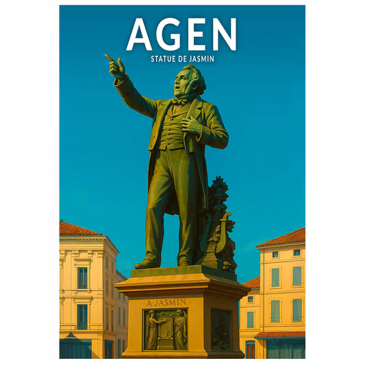 Affiche - Agen - Statue de Jasmin