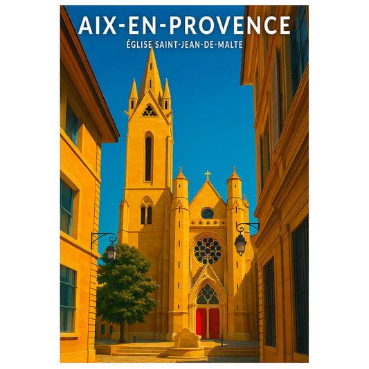 Affiche - Aix-en-Provence - Église Saint-Jean-de-Malte