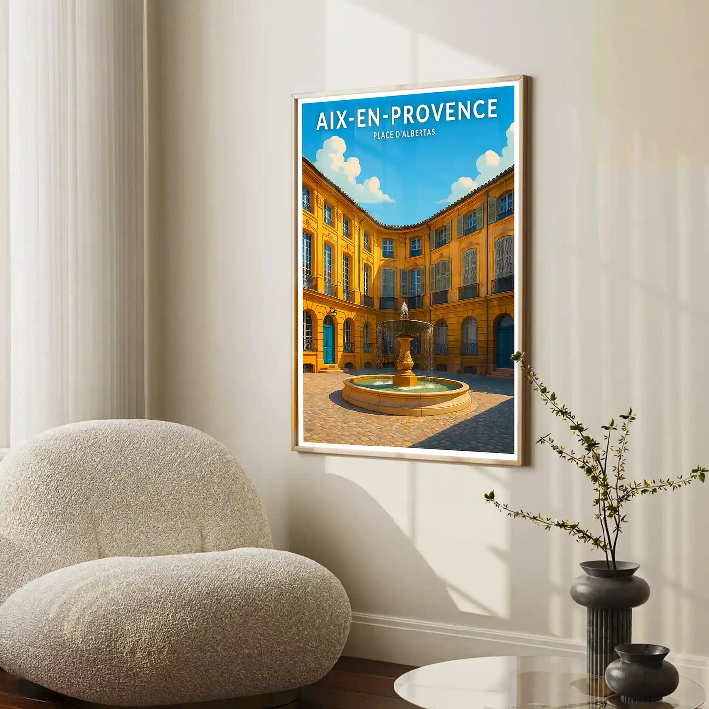 Affiche - Aix-en-Provence - Place d'Albertas