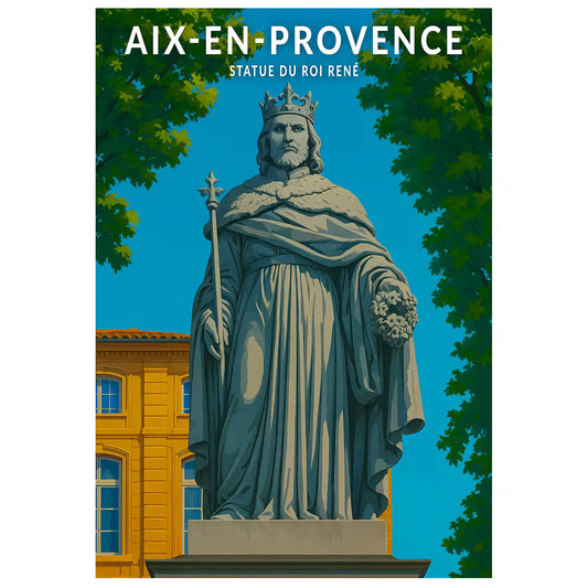 Affiche - Aix-en-Provence - Statue du Roi René