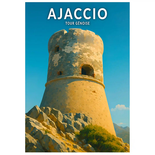 Affiche - Ajaccio - Tour Génoise