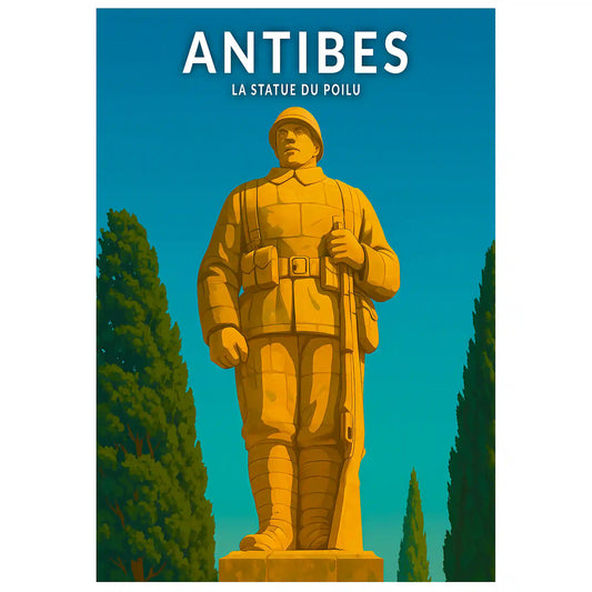 Affiche - Antibes - La Statue du Poilu