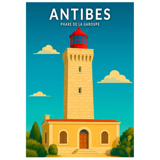 Affiche - Antibes - Phare de la Garoupe