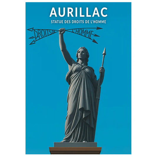 Affiche - Aurillac - Statue des Droits de l'Homme