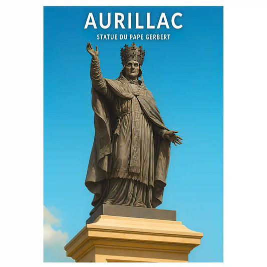 Affiche - Aurillac - Statue du Pape Gerbert