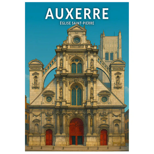 Affiche - Auxerre - Église Saint-Pierre