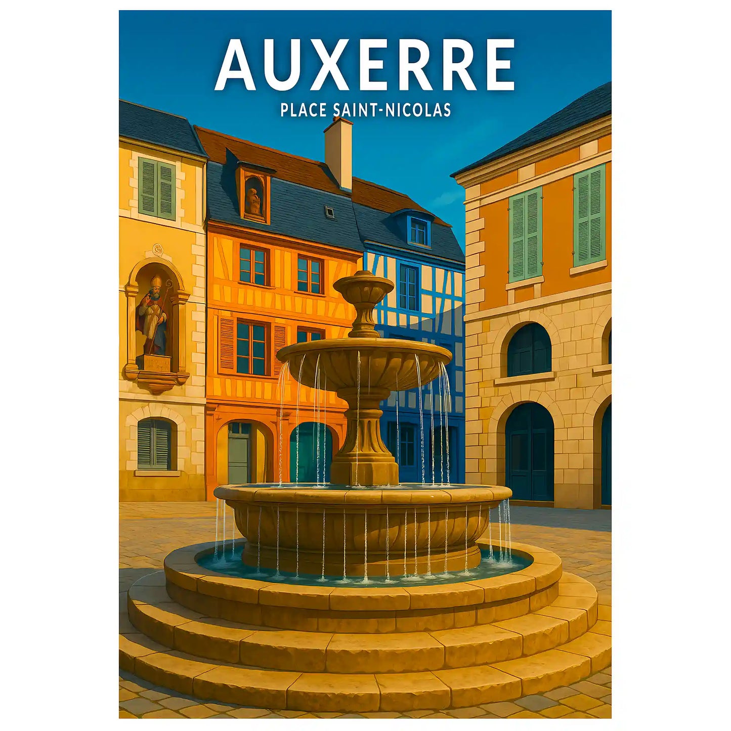 Affiche - Auxerre - Place Saint-Nicolas