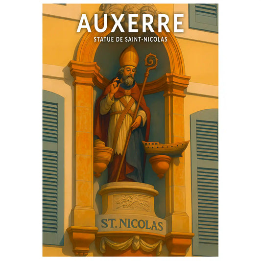 Affiche - Auxerre - Statue de Saint-Nicolas