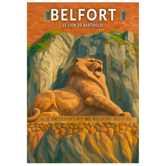 Affiche - Belfort - Le Lion de Bartholdi