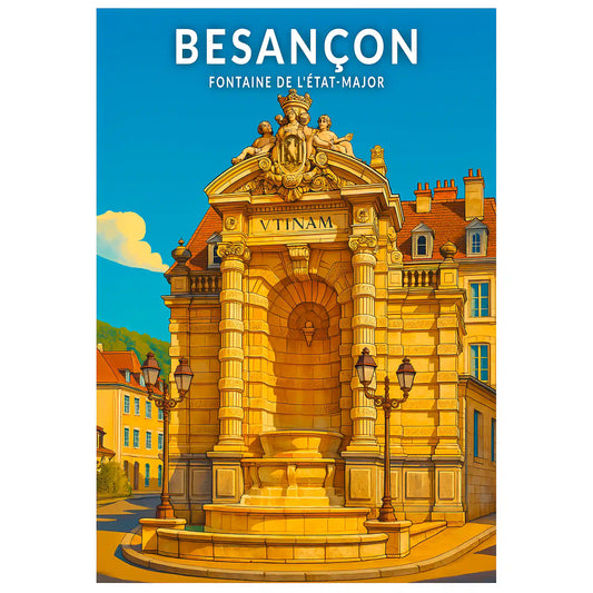 Affiche - Besançon - Fontaine de l'État-Major