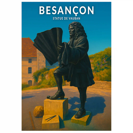 Affiche - Besançon - Statue de Vauban