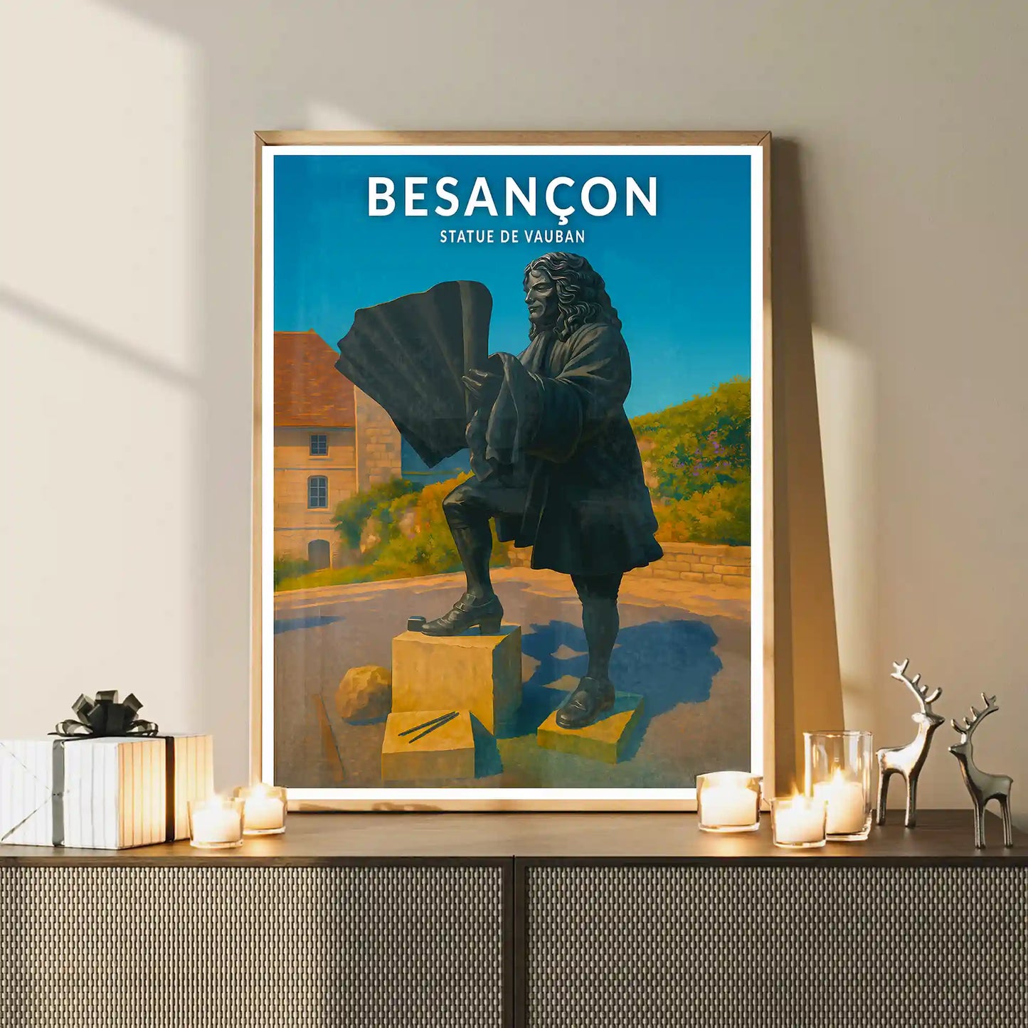 Affiche - Besançon - Statue de Vauban