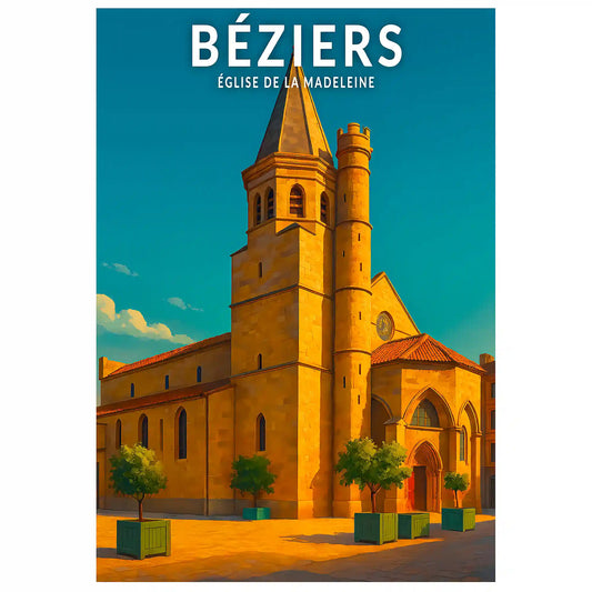 Affiche - Béziers - Église de la Madeleine